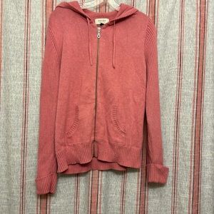 Pink zip up sweater